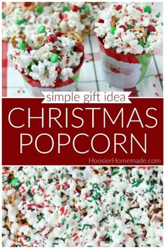 christmas popcorn recipe with white chocolate and sprinkles