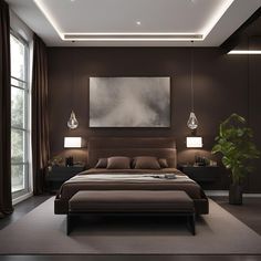 Dark bedroom ideas Black White And Grey Bedroom, Black Walls Bedroom, Dark Gray Bedroom, Gray Bedroom Walls, Monochrome Bedroom, Decor Ikea, Kota Kinabalu, Cama King, Design Blogs