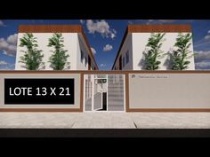 an image of a store front with lots of trees on the outside and windows that say lote 13 x 21