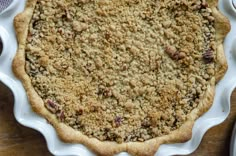 a pie sitting on top of a wooden table