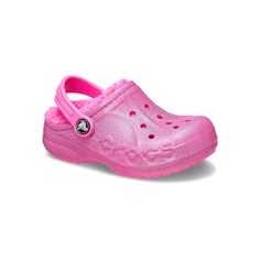 Keep your toddler comfortable all day in these Crocs Baya lined glitter clogs. Click this FOOTWEAR GUIDE to find the perfect fit and more! Keep your toddler comfortable all day in these Crocs Baya lined glitter clogs. Click this FOOTWEAR GUIDE to find the perfect fit and more! FEATURES Soft and fleecy liner to keep toes toasty warm Foam footbed gives you lasting cushion throughout the dayDETAILS Croslite upper, lining and outsole EVA midsole Round toe Slip-on EVA footbed 0.5-in. platform Spot cl Pink Round Toe Clogs For Winter, Pink Winter Clogs, Crocs Baya, Kids Line, Unisex Shoes, Clogs Shoes, Shoe Size Chart, Girls Shoes, Gender Female