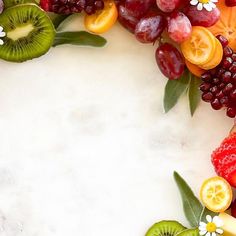 an assortment of fruits arranged in the shape of a circle