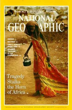 the cover of national geomaphic magazine with a woman in red and yellow dress