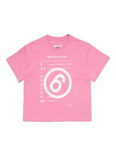 pink/white cotton jersey texture logo print to the front signature numbers motif crew neck short sleeves straight hem Kenzo Kids, Un Logo, Designer Kids Clothes, Kids Logo, Mm6 Maison Margiela, Look Casual, Lookbook Outfits, Pink Print, Tumbling