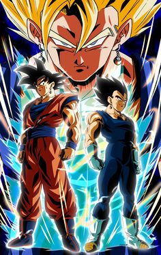 two young gohan are standing next to each other