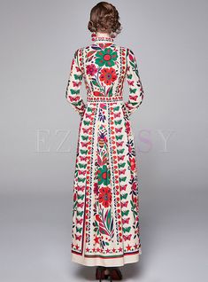 Dresses | Maxi Dresses | Long Sleeve Floral Empire Waist Long Party Dress Vintage Long Dress, Floor Length Maxi Dress, Long Party Dress, Mexican Outfit, Maxi Shirts, Most Beautiful Dresses, Runway Dresses, Maxi Shirt Dress, Floral Print Maxi