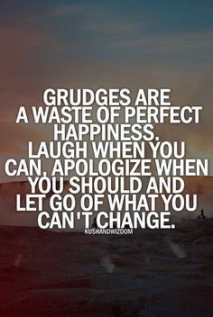 the quote for grudges are a waste of perfect happiness, laugh when you can