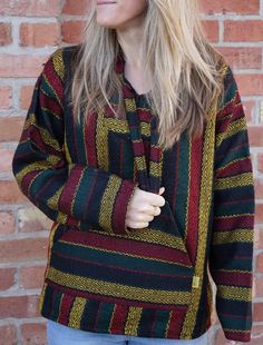 Baja Hoodie Premium Rasta Baja Poncho, Bohemian Wardrobe, Rasta Colors, Baja Hoodie, Hoodie Aesthetic, Recycled T Shirts, Hoodie Green, Sweat Shirts, Red Green Yellow