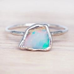 Fantasy Objects, Raw Opal Jewelry, Opal Stone Ring, Fantasy Garb, Australian Opal Ring, Black Opal Ring, Silver Opal Ring, Bohemian Jewellery