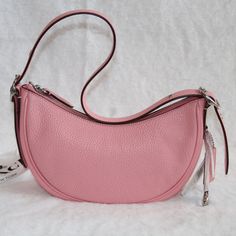 100% Authentic Brand New With Tag Dust Bag Included Coach Luna Shoulder Bag Color: Silver / Flower Pink Soft Pebble Leather Inside Snap Pocket Zip-Top Closure, Fabric Lining Adjustable Strap With 10 1/4" Drop 10 1/2" (L) X 6 1/4" (H) X 2 1/2" (W) Ships Fast Same Day Or Next Day Shipping. From A Smoke Free Environment. Pink Leather Shoulder Baguette Bag, Pink Leather Baguette Bag For Everyday Use, Coach Soft Leather Shoulder Bag, Pink Leather Baguette Bag With Removable Pouch, Coach Soft Leather Crossbody Hobo Bag, Coach Shopping Bag In Soft Leather, Coach Soft Leather Shopping Bag, Coach Shopping Bag With Soft Leather, Pink Leather Pouch Bag