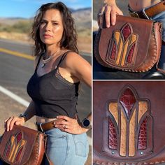 Here Is A Super Rare Vintage Leather Saddlebag Purse Handcrafted By The Renowned Leather Artisian, Stanley Wyly, Owner Of Wyly’s Leather In Tucson Arizona, A Legendary Shop For Custom Made Leather Work In The 1960s And 70s. Wyly's Customers Included Working Cowboys, Rodeo Cowboys, Movie Stars And Rock Stars Passing Through Tucson. This Gorgeous Purse Is Made Of High-Quality Thick Leather And Sewn To Perfection. The Thick Tan Leather Purse Strap Is Braided And Sewn With A Stylish Thick Leather Co Retro Vintage Brown Bag With Leather Backing, Retro Leather Saddle Bag, Retro Brown Saddle Bag For Daily Use, Retro Hand Tooled Shoulder Bag For Daily Use, Retro Brown Saddle Shoulder Bag, Retro Brown Saddle Bag For Everyday, Vintage Bags With Leather Lining, Retro Hand Tooled Shoulder Bag For Travel, Retro Hand Tooled Satchel Shoulder Bag