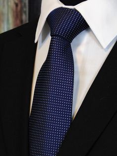 "Mens Navy Neck Tie is perfect for the office, weddings or everyday. This mens navy blue tie is available as a extra long tie. This tie features a navy blur background with silver Pattern. Handmade from 100% silk, this special collection features a .75\" Eds Neckties logo at the bottom right front corner of every tie and a larger logo located on the tipping (Back of the tie). The label features the collection name (Nathaniel Alexandria) Named after my son Nathaniel and my daughter Alexandria. Ex Dark Navy Blue Suit, Dark Blue Tie, Tie Outfit, Make A Tie, Blazer Outfits Men, Matric Dance, Formal Tie, Navy Blue Tie