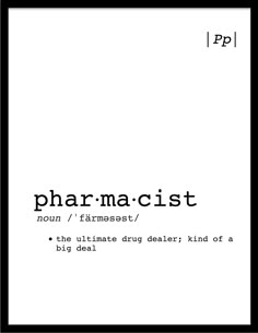 the words pharmmacclist are written in black and white on a square frame