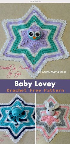 baby lovey crochet free pattern by craftty mama bear - click to see the video