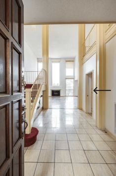 an empty hallway leading to the second floor