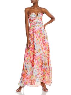 Free shipping and easy returns on Ramy Brook Sierra Womens Chiffon Strapless Evening Dress. Manufacturer - Ramy Brook Retail - $645.00 Style Type - Evening Dress Collection - Garden Party Wedding Guest Dress, Sorority Formal Dress Long, Highschool Prom, Long Floral Dresses, Sorority Formal Dress, Cruise Fits, Dance Fits, Spring Formal Dresses, Bday Dress