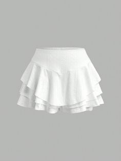 White Skirt Short, White Layered Skirt, Short Pollera, Shorts For Summer, Skirt Shorts, Skirt White, Plus Size Shorts, Layered Skirt, Cute Fits