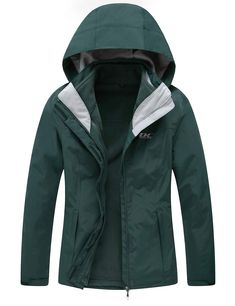 PRICES MAY VARY. 3-in-1 DESIGN: Diamond Candy ski jacket set combines with waterproof coat and inner fleece jacket. Soft and warm inner fleece jacket makes great heat retention, keeping you warm and comfortable in cold weather. Outer shell and inner jacket can be worn respectively or together. KEEP YOUR BODY AND HEAD DRY: Our outer rain jackets are made from professional water repellent coated and durable material, It’s waterproof level reach 10000mm/H2O. With the larger adjustable hood it will Shifting Clothes, Misty Weather, Women's Winter Coats, 2024 Wishlist, Warm Winter Jackets, Coat With Hood, Waterproof Coat, Outdoor Jacket, Rain Coat