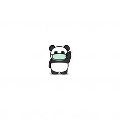 a panda bear wearing a surgical mask