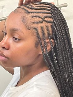 tribal braids, fulani braids, knotless braids, natural styles, natural hairstyles, summer hairstyles, black girl aesthetic Simple Braids Ideas, Aesthetic Hairstyles With Braids, Simple Fulani Braids Hairstyles, Fulani Natural Hair, Natural Cornrow Hairstyles For Black Women, Tribals With Knotless Braids Hairstyle, Natural Fulani Braids, Simple Knotless Braids, Natural Hairstyles Summer