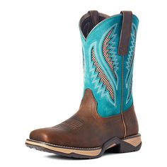 The Anthem is all about all-day comfort and style. And now it's even better because we worked VentTEK™ mesh panels into the design to keep feet cool and comfortable. \n\tAnthem VentTEK Western Boot | Women's Anthem VentTEK Western Boots in Chocolate Chip, Size: 11 C / Wide by Ariat Turquoise Boots, Girl Cowboy Boots, Composite Toe Work Boots, Twisted X Boots, Safety Boots