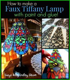 how to make a faux tiffany lamp with paint and glue