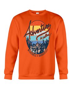 Adventure Calling Wilderness Wanderlust T-Shirt - Orange camping and hiking, mountain hiking outfit summer, hiking outfit outdoor #StopWastingWeekends #ValentineGift #ValentinesGifts, dried orange slices, yule decorations, scandinavian christmas Mountain Hiking Outfit Summer, Hiking Wedding, Green Camping, Outfit Outdoor, Hiking Boots Outfit