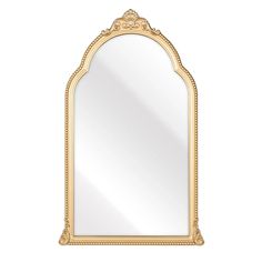 a gold framed mirror on a white background