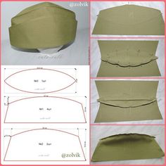 the instructions for how to sew a hat with no sewing holes or pins on it