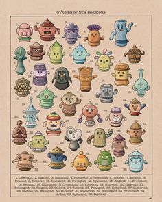 an illustrated book with many different types of teapots