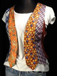 Stylish Clothes and Accessories Made With Recycled Ties Diy Necktie Projects, Necktie Quilt, Stylish Clothes