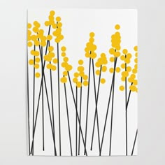 yellow flowers on white background throw blanket