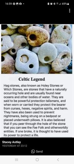 an article about celtic legend is displayed on the phone