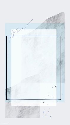 an abstract painting with a rectangle frame in the middle and green paint splatters on it