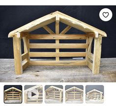 the wooden structure has been made to look like it is being used as a dog house