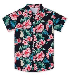 PRICES MAY VARY. Material: Polyester and spandex, Super Soft, Comfortable. Boys tropical short sleeve shirts have many patterns, like palm tree, flower, and pineapple. The button dress shirt suit for 7-14 years old boys. Regular Fit: Please refer to the size chart in the description or contact us. Slim fit, you may order one size up if you want a bit loose fit. Boys Hawaiian Shirt: The shirts are really a great gift to teen boy, fit for casual, photographs, parties, daily, school uniform, holida Flower Tropical, Tropical Flower Plants, Hibiscus Flower, Beach Shirt, Flower Shirt, Aloha Shirt, Hawaii Shirt, Hawaiian Shirts, Hibiscus Flowers