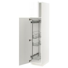 a white cabinet with shelves and drawers in it