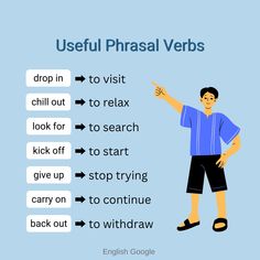 Phrasal verbs Daily Verbs In English, Phrasal Verbs English, English Phrasal Verbs, Verbs In English, Basic English Grammar Book, Phrasal Verb, English Collocations, English Word Book, Study English Language