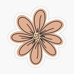 a brown flower sticker on a white background