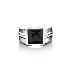 Big black onyx ring in 925 sterling silver, Wide band ring with large black gemstone, Square black stone ring for dad This lovely gemstone ring is perfect for daily wear. It is crafted from fine 925K sterling silver and has the most intricate details that are sure to catch the eye of anyone who sees it. Handcrafted with love and joy, this ring will be with you for years to come, possibly even taking its place as a family heirloom for generations to come! With its detailed handmade engravings, th Black Stone Ring, Wide Band Ring, Black Onyx Ring, Wide Band Rings, Onyx Ring, Family Heirloom, Wide Bands, Black Stone, Engraved Rings