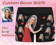 Customize your Boxer Briefs with your favorite photo and make the perfect gift! 100% polyester 9 different sizes (XS~5XL) For Men, All-over Printing Our high quality boxer briefs are printed and made in the USA! Can not deliver to : AK, HI, PR, VI, GU customization exclusive design. Perfect for a fun and intimate gift for yourself and your loved ones on important holidays such as birthdays/anniversaries/weddings/valentine's day/Christmas. Lightweight fabric for a comfortable fit. Covered black n Funny Boxers, Men Birthday Gifts, Funny Boyfriend Gifts, Custom Boxers, Photo Face, Funny Boxer, I Have A Boyfriend, Funny Photo, Boxers Briefs