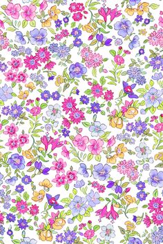 a white background with colorful flowers and leaves on the bottom right corner is an image of purple, pink, yellow and blue flowers