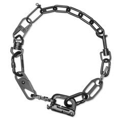 AMBUSH® began as an experimental line of jewelry – innovative pop art inspired designs capturing a distinct Tokyo aesthetic. The iconic trademarked POW!® motif in particular received media coverage around the world. With apparel created as a can-vas to complete the story, AMBUSH® evolved into designing unisex collections. Pictured is the Ambush Multi Carabiner Necklace in Black. 12112104 BLAC Brass composition Clasp fastening Cast in Japan Style no: 12112104 Ambush Jewelry, Carabiner Necklace, Tokyo Aesthetic, Complete The Story, Hardware Jewelry, Media Coverage, Japan Style, Japan Fashion, Jewelry Designs