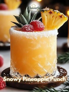 there is a pineapple punch on the table