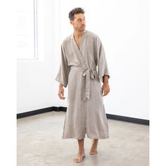 Sustainably made using our biodegradable, PETA-Approved vegan silk, this classic fit features a front wrap with a matching detachable sash, voluminous wide sleeves, and slits on each side - designed and cut to beautifully fit all sizes. This timeless Bowie robe exudes confidence and can be worn in the house or by the pool. Trust us, this is a robe you’ll want to live in. Eider & Ivory™ | Eider & Ivory™ Men’s Kimono Robe Sand Polyester | One Size Fits All | Wayfair Wide Sleeves, Peta, The Pool, One Size Fits All, The House, Confidence, Pool, Silk, Color