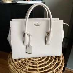 Kate Spade White Bag, Designer Kate Spade White Bag, Elegant White Kate Spade Bags, White Kate Spade Purse, Purses For Teens, White Kate Spade Bag With Top Carry Handle, Kate Spade White Shoulder Bag, Kate Spade Quilted Bag, Purse For Teens