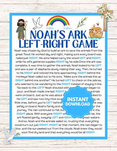 noah's ark let right game printable