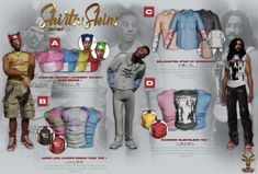 an image of some clothes and hats for the characters in this video game, which is also available on nintendo wii