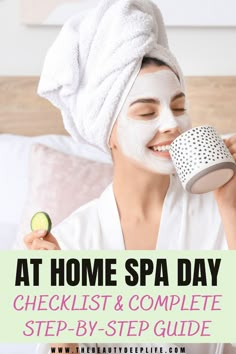 How To Have An At Home Spa Day, Pamper Self Care, Home Spa Checklist, Spa Experience At Home, Diy Pamper Night, Self Spa Day At Home, Spa Routine At Home, Spa Self Care, Diy Spa Day Ideas