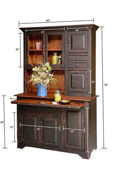 an image of a kitchen cabinet with measurements